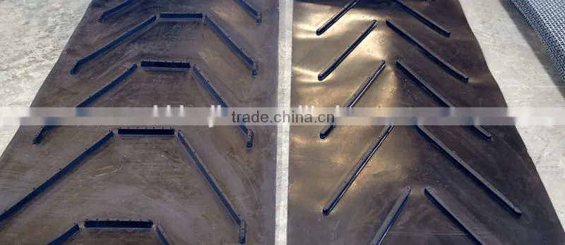 EP250/2 patterned conveyor belt for industrial transmission plant