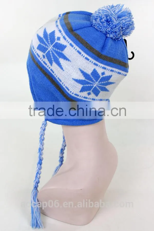 pom pom knitted women warm beanie hat
