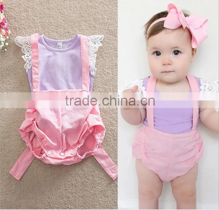 2016 new design hot sale two set promotional words printing baby romper cute baby clothes