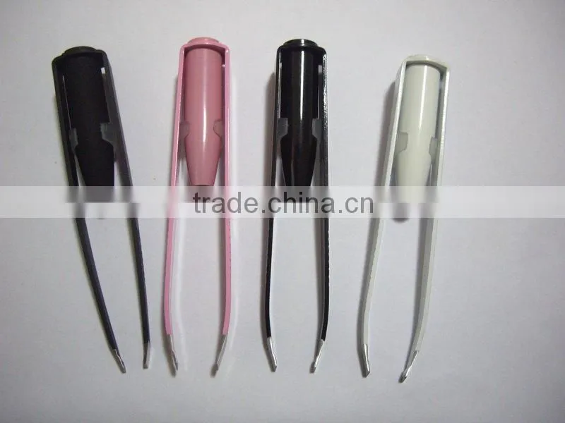 Manufacture LED Light Slant Tip Eyebrow Tweezer