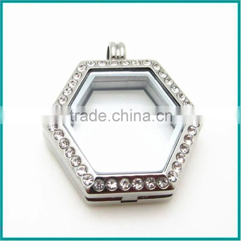 colorful crystal lockets floating charm