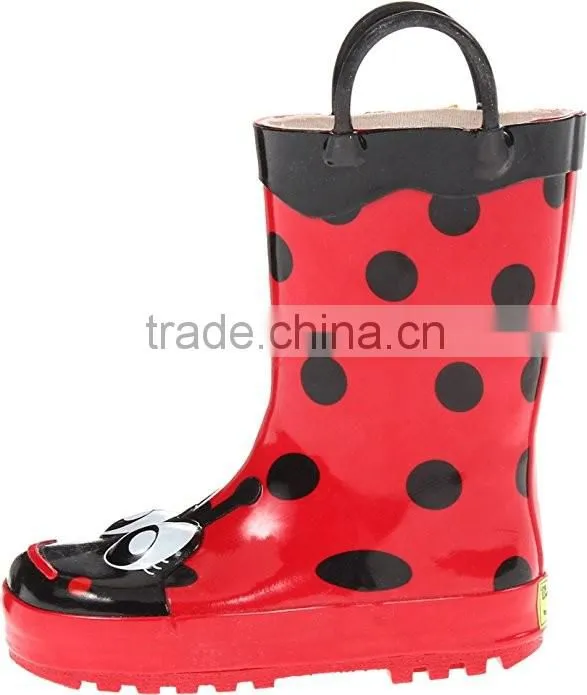 Cute child rain boot ladybug pattern rain Boot(Toddler/Little Kid/Big Kid)