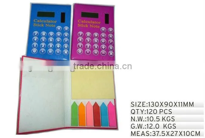 calculator with sticky notes