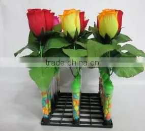 Colorful rose toy candy in tray