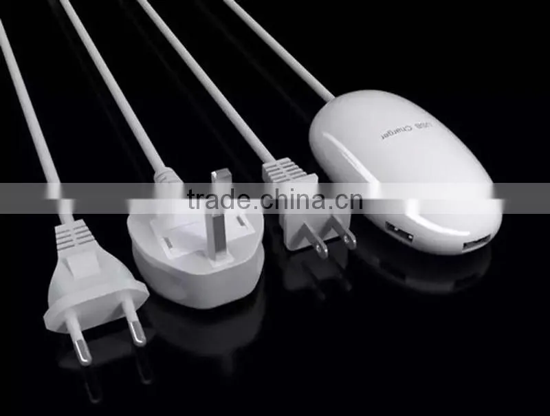 High quality mouse shape 3 ports usb charger socket with UK,US ,AU standard plugs