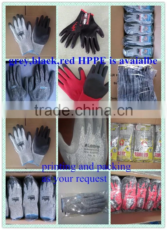 pu coated cut resistant hand glvoes