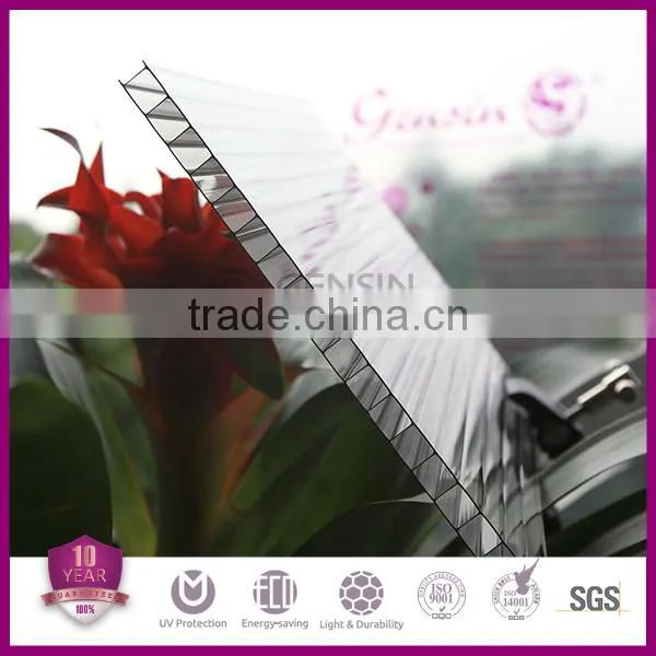 Grade A best price 2100*5800mm hollow outdoor polycarbonate sheet