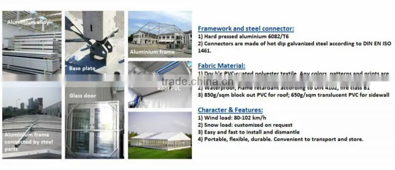 Best quality economical large space strong structure temporary permanent safe industrial warehouse storage tent for sale