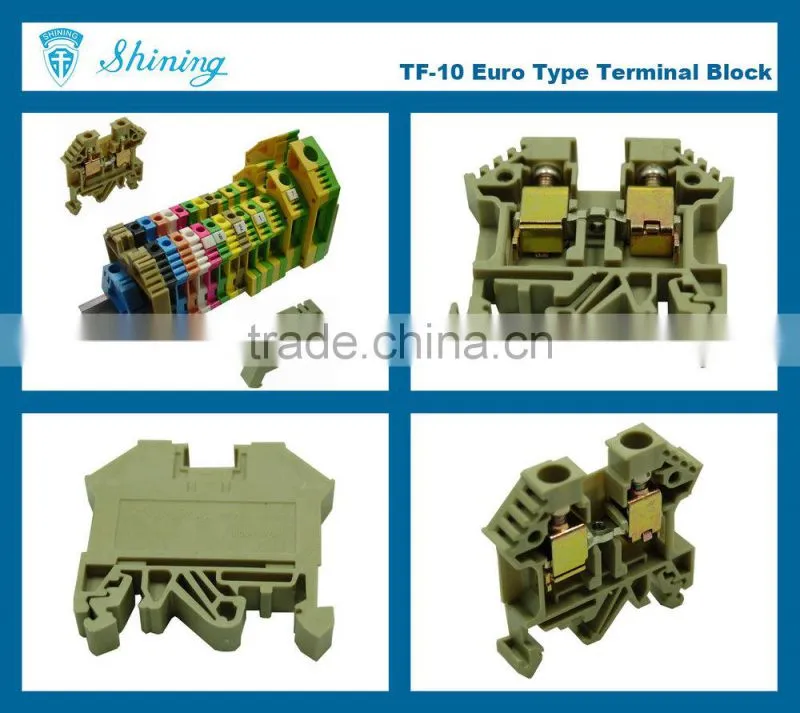 TF-10 Euro Type 600V 53A Screw Clamp 10mm Din Wire Connector
