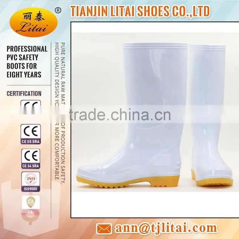 White white plastic work boots,PVC boots,