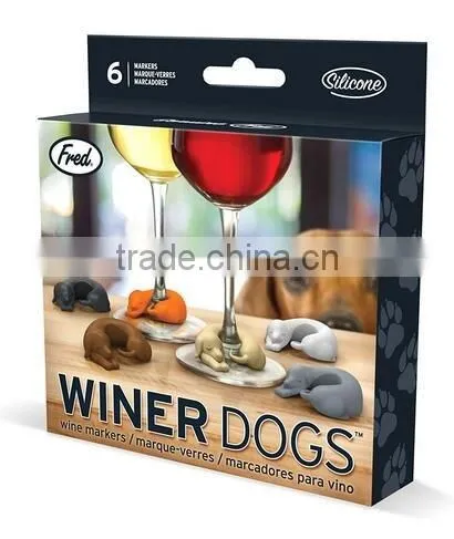 Silicone Dachshund Dog Wine Glass Markers
