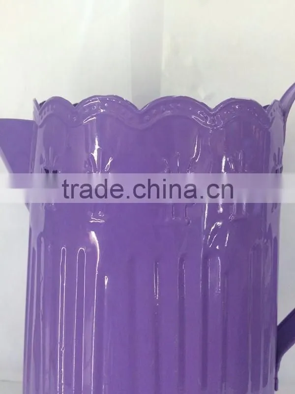 made in china cheap decorative in bulk small wholesale galvanized watering cans with vertical stripes
