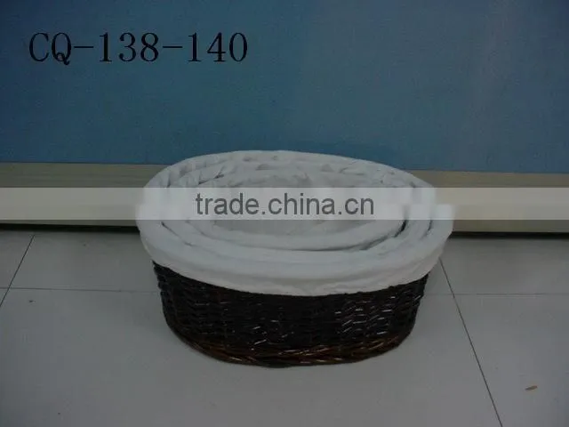 Wholesale Firm willow sundries baskets with hanle for storage