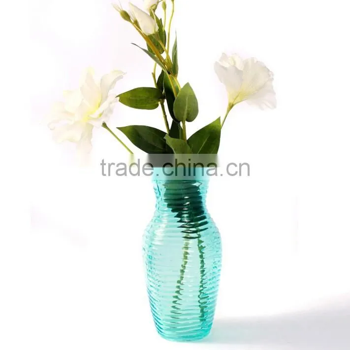 Green elegant murano glass vase large glass vase clear glass vase