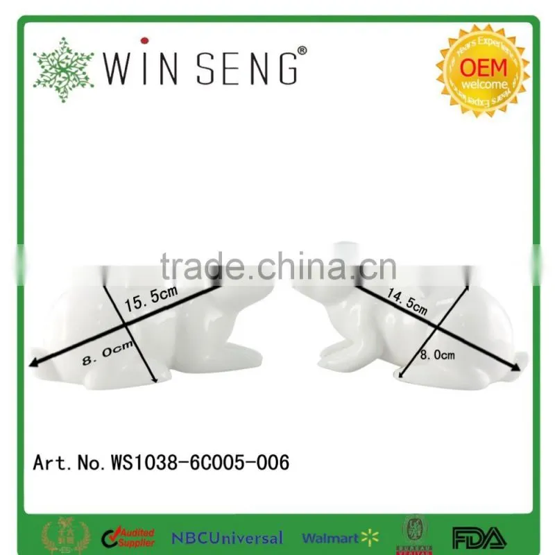 Cute Craft Decorative easter ceramic white rabbits deocrations for Easter