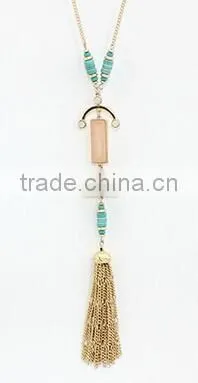 Delicate Long Necklace Birthstone Turquoise Necklace