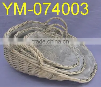 Unique Willow Flower Basket with Long Handle