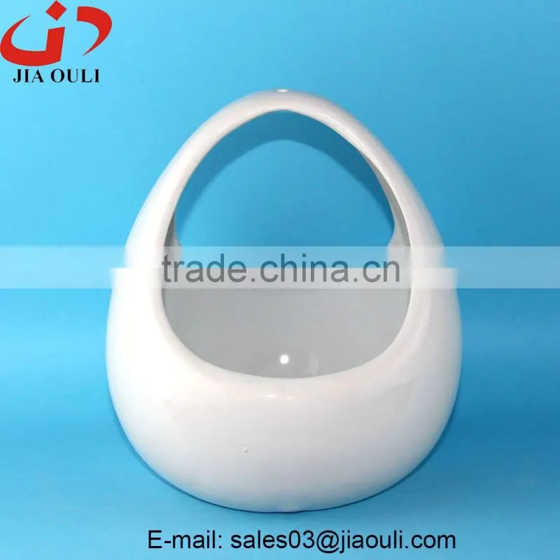 Easter decorations Ceramic Spring Eggs with ribbon bowknot