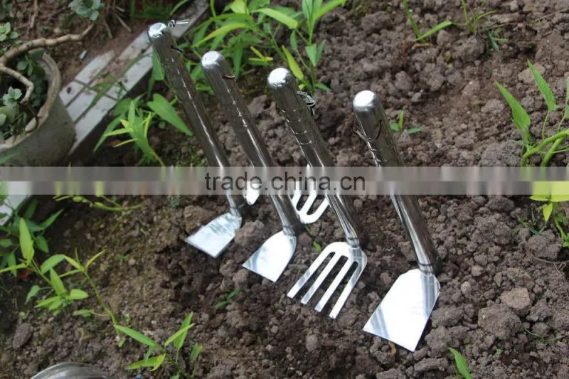 high grade Stainless Steel double use small garden hoe and rake