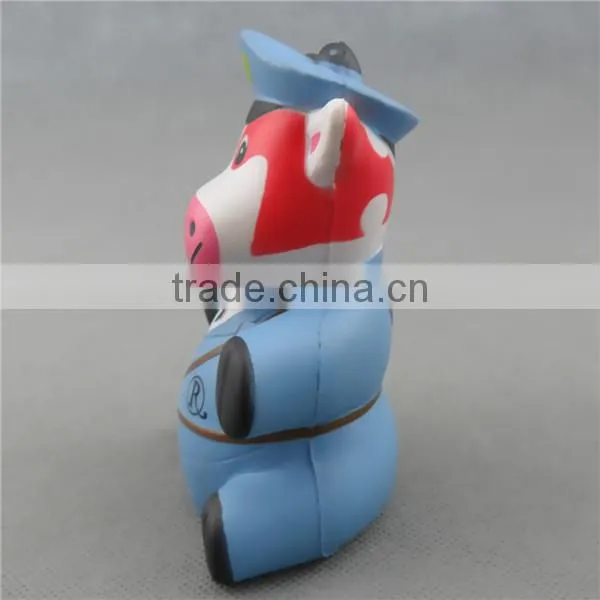 pu promotional cheap gifts cow shaped animal stress toy