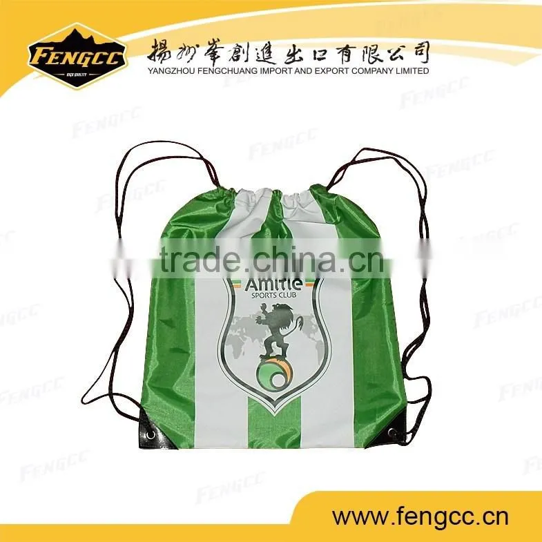 Custom printed Polyester Travel Drawstring Sports Bag For Travelling