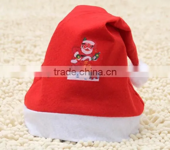 Custom Printing Christmas Hat Plush Christmas Hat in Stocks With Polar Fleece