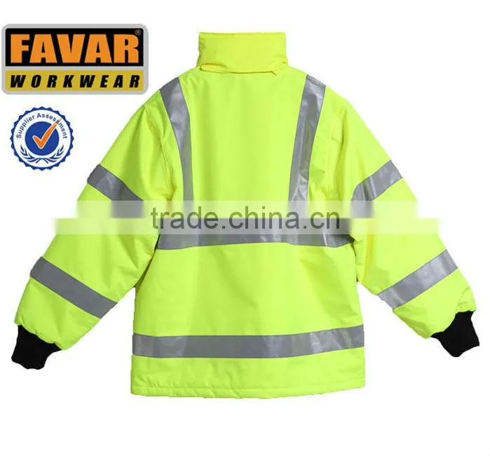 high visibility reflective wadded jacket