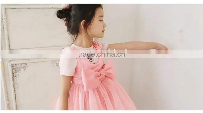 New Fashion baby Girl Dress Pink Party Children Dress For Summer