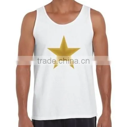 Custom printing cotton spandex sleeveless sports A-shirt
