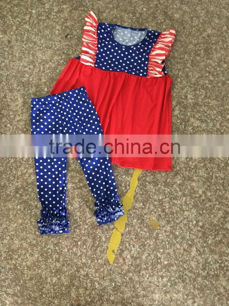 2017 New Design Wholesale Ruffle Womans Clothes Sets Girls Clothes Comfortablely And Beauty