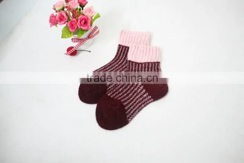 China supplier customized winter child baby colorful rabbit wool tube socks