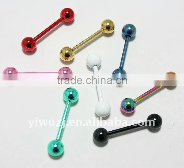 316l stainless steel industry tongue barbells slave with logo picture balls