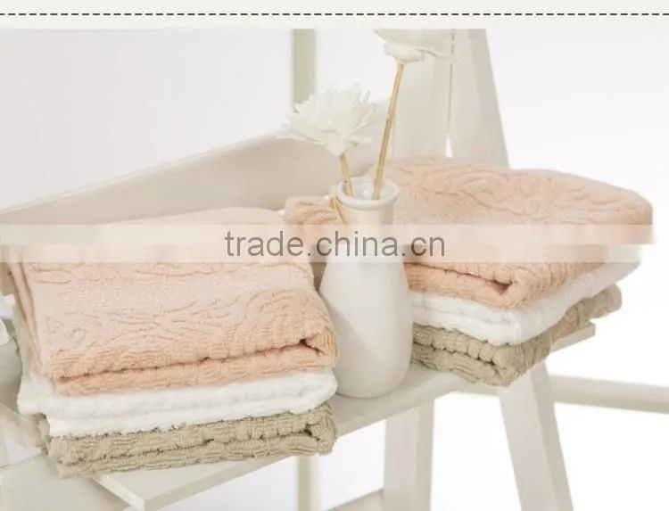 custom emboss logo hotel bath face hand towel