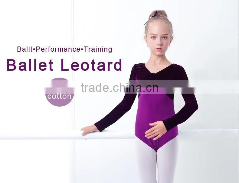 Long Sleeve Velvet Cotton Ballet Leotard Training Dancewear Ballet Clothes Costumes