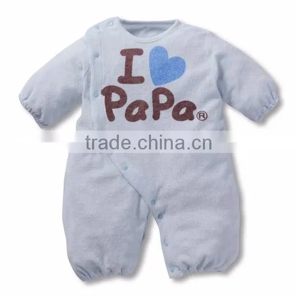 sweet heart cartoon letter long sleeve flat angle baby romper