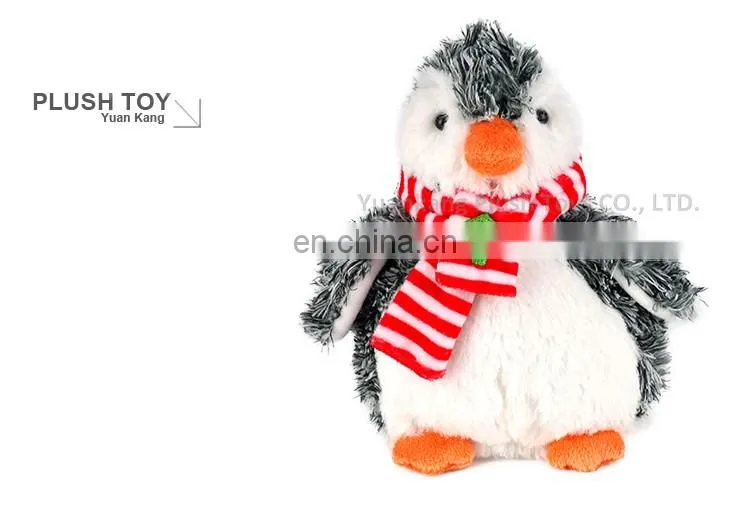 2016 Christmas Promotional 20cm Custom Soft Toy Plush Penguin Toy with Hat and Scarf