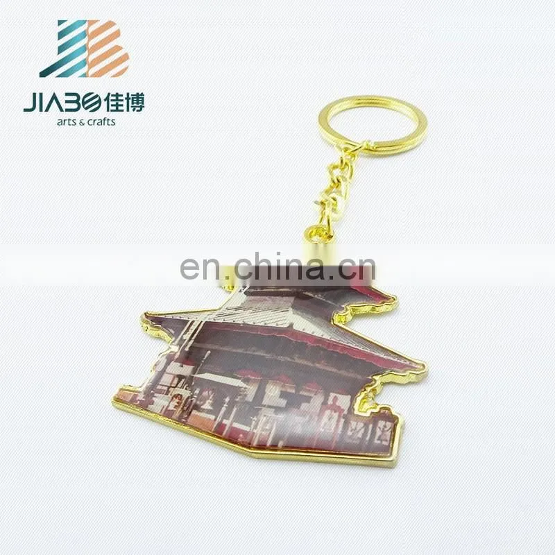 Jiabo custom house shape enamel brass keychains