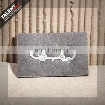 customized brass plating metal synthetic leather label patch for jeans