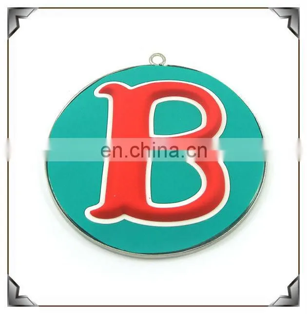 Die casting zinc alloy letter c with small bell Hanging ornaments