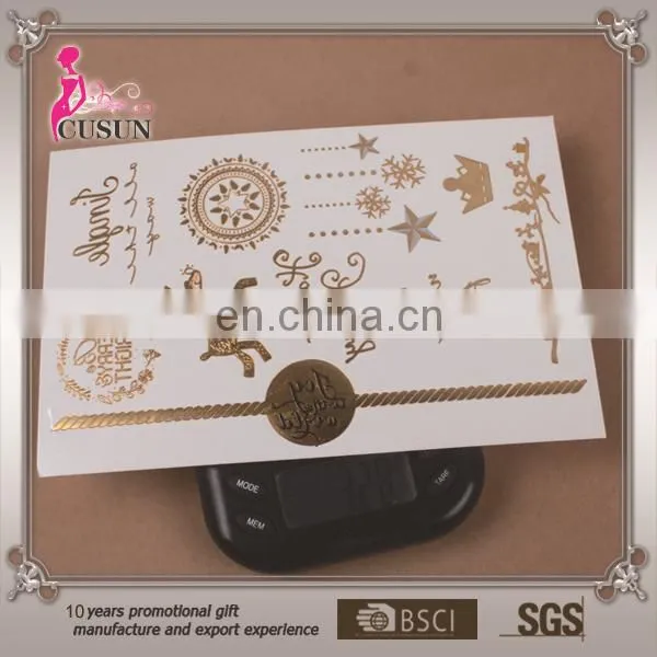 NEW Metallic Gold Silver Temporary Tattoos Jewelry Flash body Bling Stickers