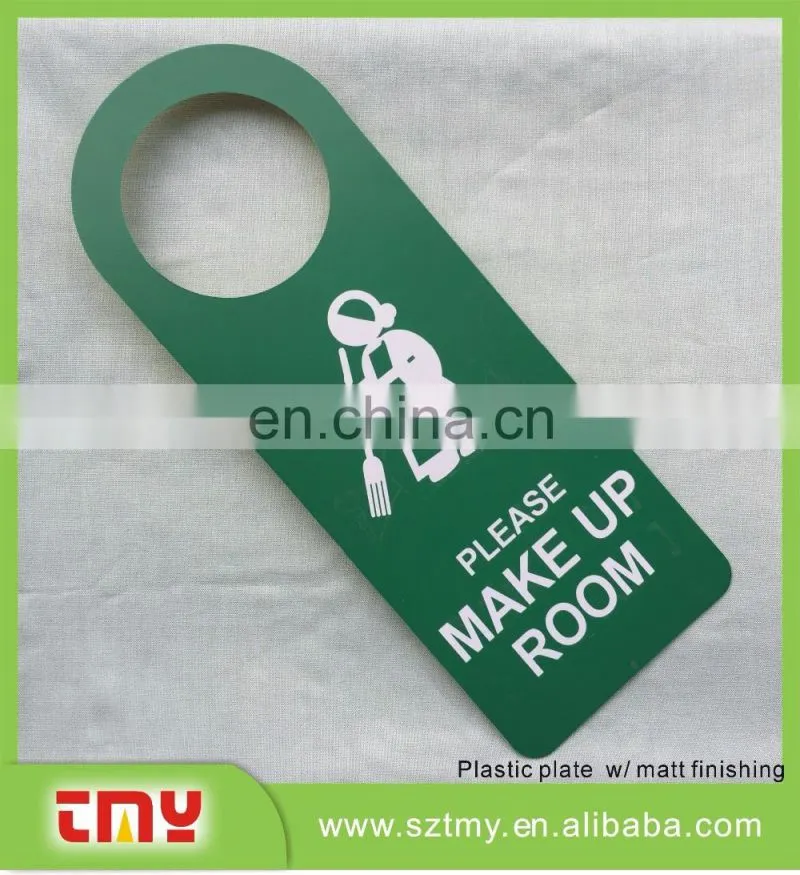 custom printing plastic hanger hotel room door plastic hanger