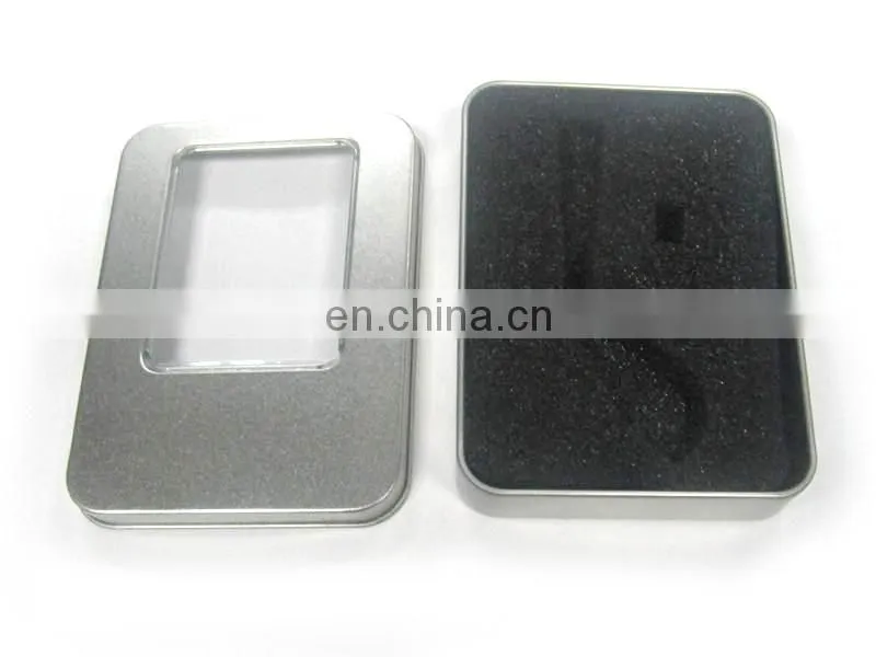Popular tin box with window for USB,small tools