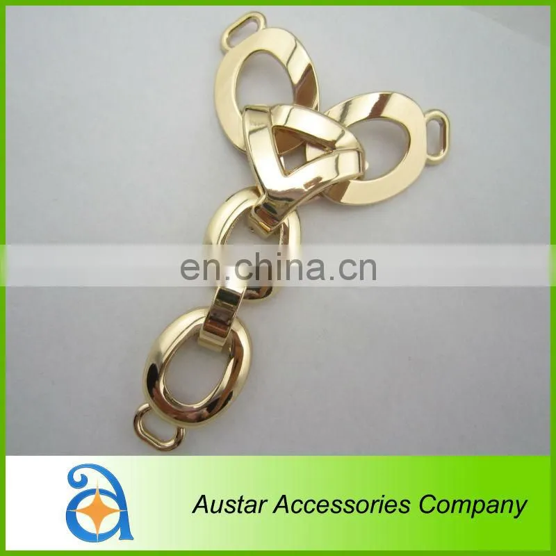 Pink paint gold metal ladies shoes buckle