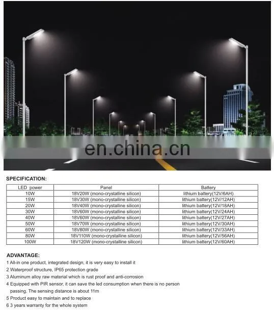 Outdoor Integrated solar street light 40w