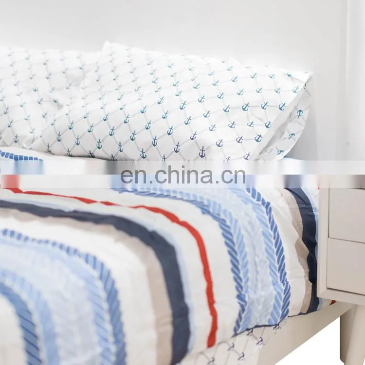 100%cotton striped printed home hotel washed bedding sets