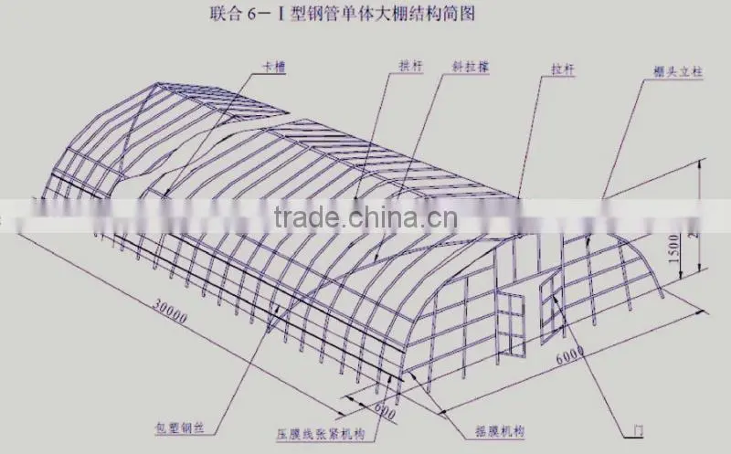 single span commercial greenhouse for flowers and vegetables