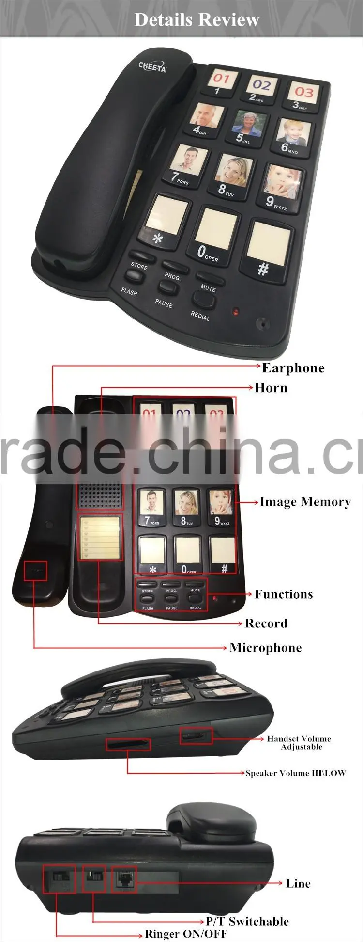 photos picture memory function big button senior telephone