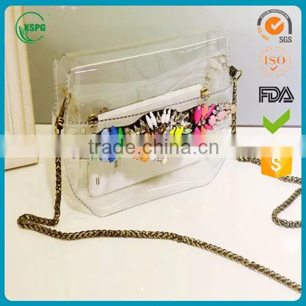 Fashionable pvc packaging shoulder bag