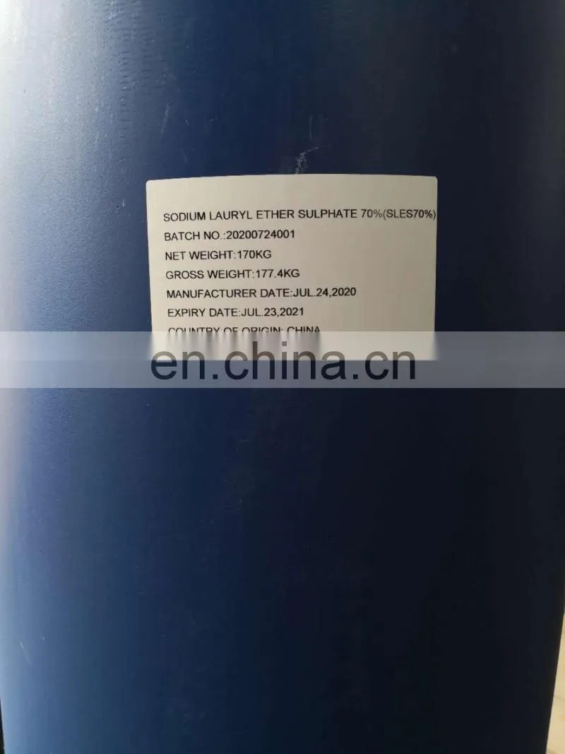 Sodium Lauryl Ether Sulfate SLES 70% used for blowing agent and scouring detergent