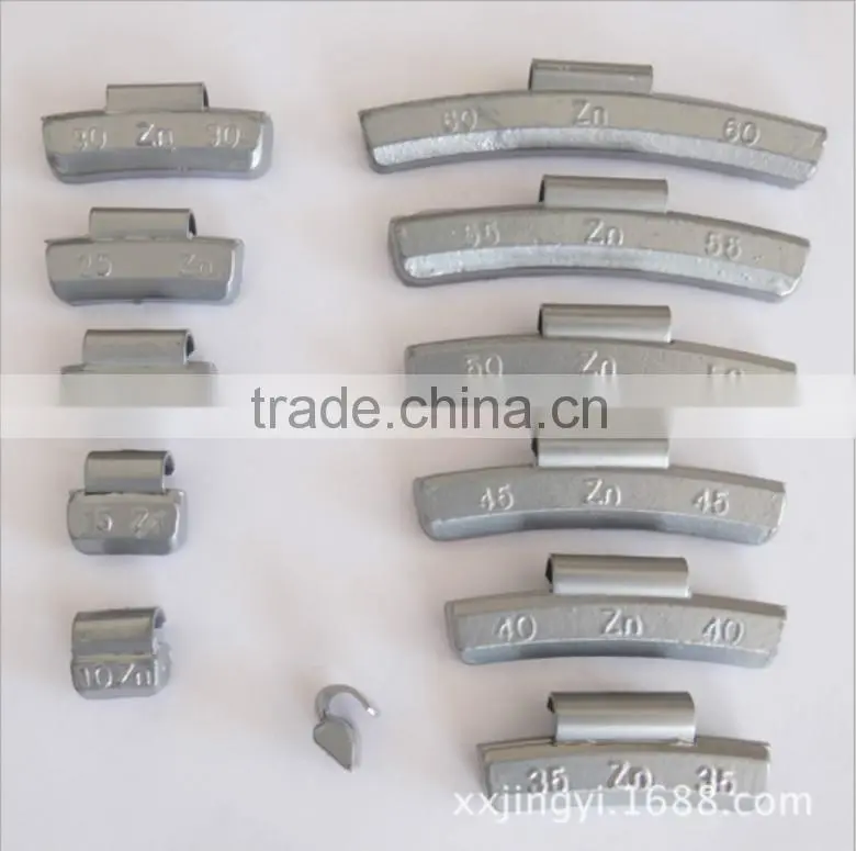 Zinc clip-on balance weight for aluminum rims
